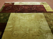 6' X 9' Modern Handmade Tibetan Nepal Wool & Silk Rug Decorative Abstract Gold