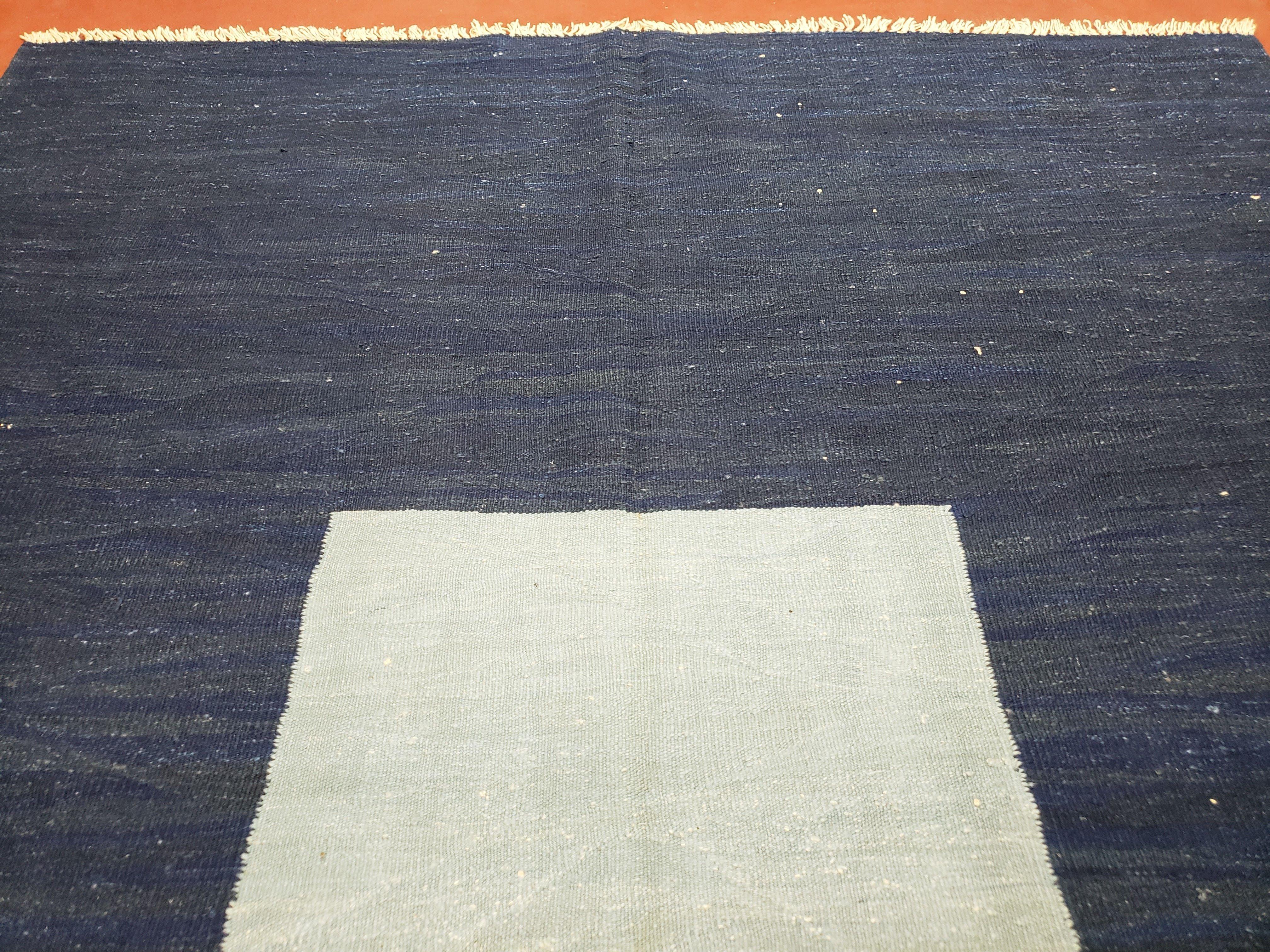 Large Turkish Kilim Rug, 6x9 - 7x10 Rug, Flatweave Carpets, Blue Rug, Abstract Rug, Playroom Rug, Rug for Nursery Room, Boho Rug, Wool