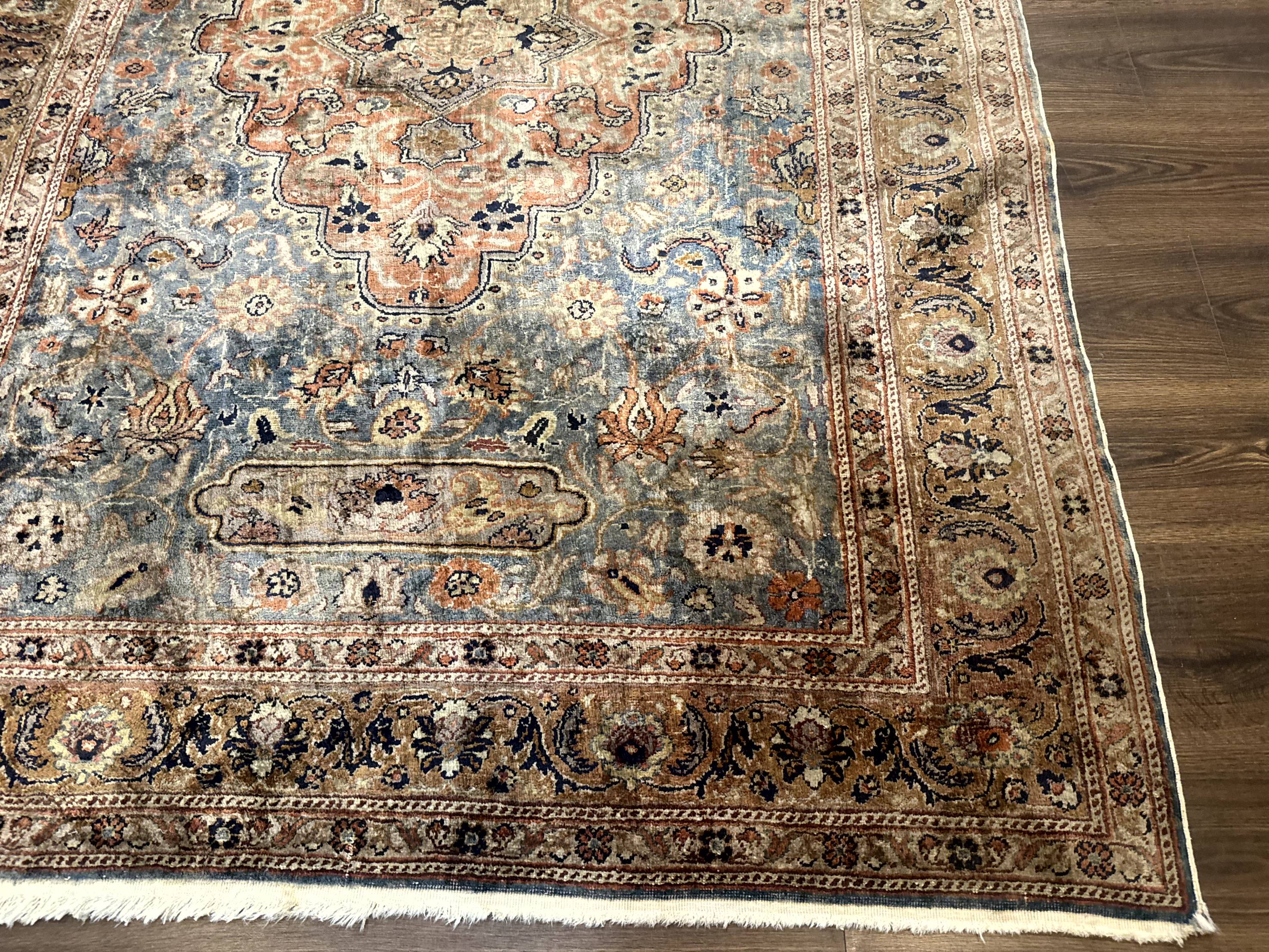Silk Turkish Kayseri Rug 5x7, Light Blue