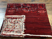 Persian Tribal Nomadic Saddle Cover Rug, Antique, Handmade, Wool, Red Ivory Black, Collectible, Shashavan