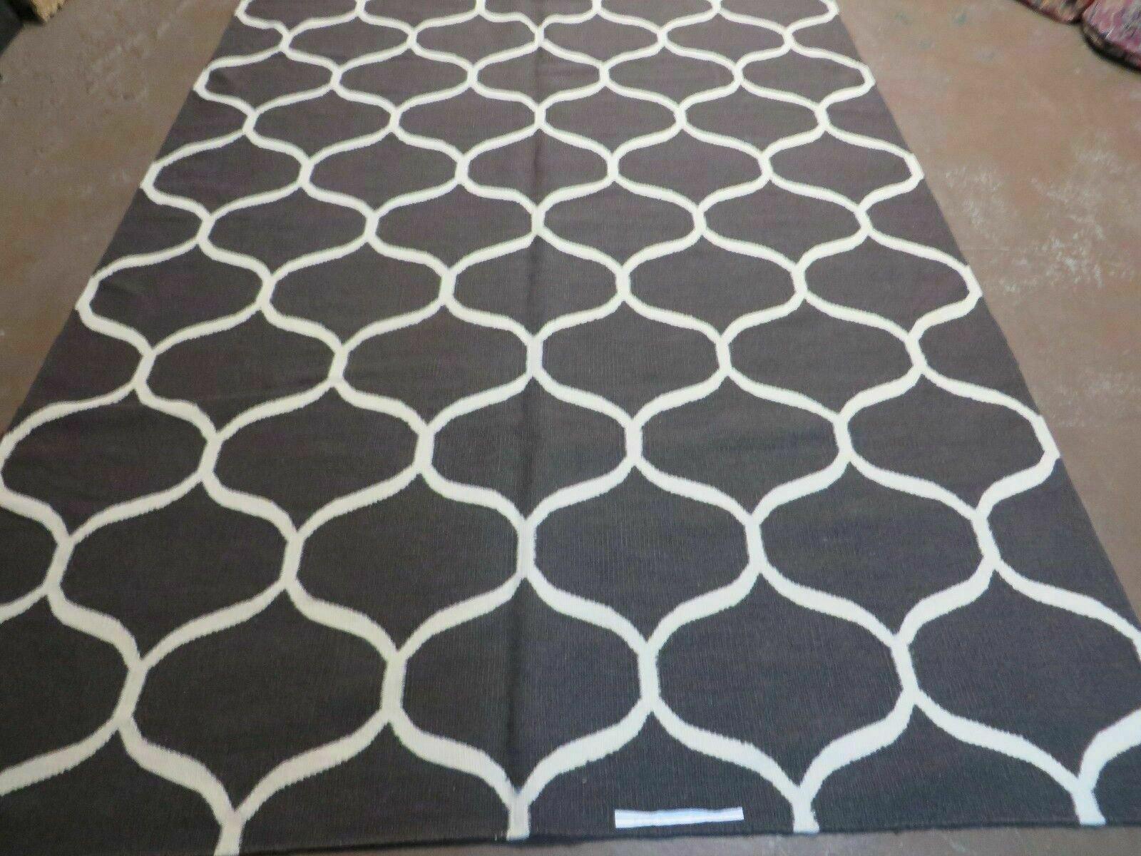 5' X 8' Modern Contemporary Hand Made Flat Weave Wool Rug Veg Dyes Nice