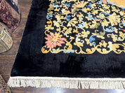 Antique Chinese Peking Rug 12.6 x 14.9, Palace Size Asian Oriental Carpet, Art Deco Rug, Rare