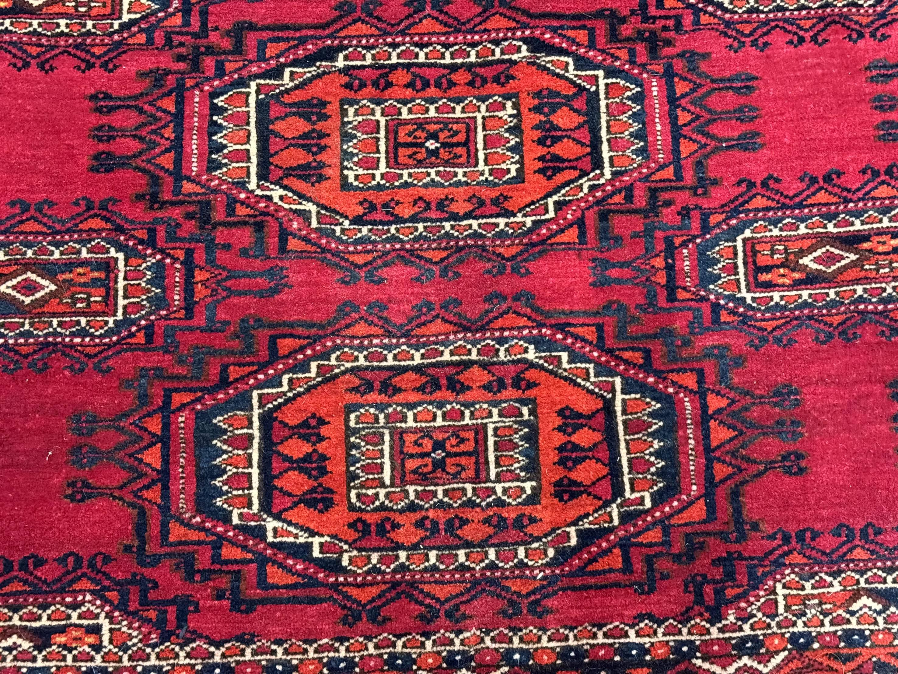 Antique Turkoman Salor Rug, Turkoman Textile, Fine 400 KPSI, Red, Persian Tribal Rug