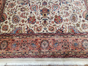 6x9 Top Quality Handmade Wool Area Rug Floral Allover Carpet Veg Dyes Beige