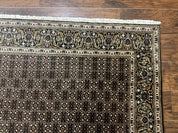 Persian Tabriz Rug 5x7, Black, Allover Pattern