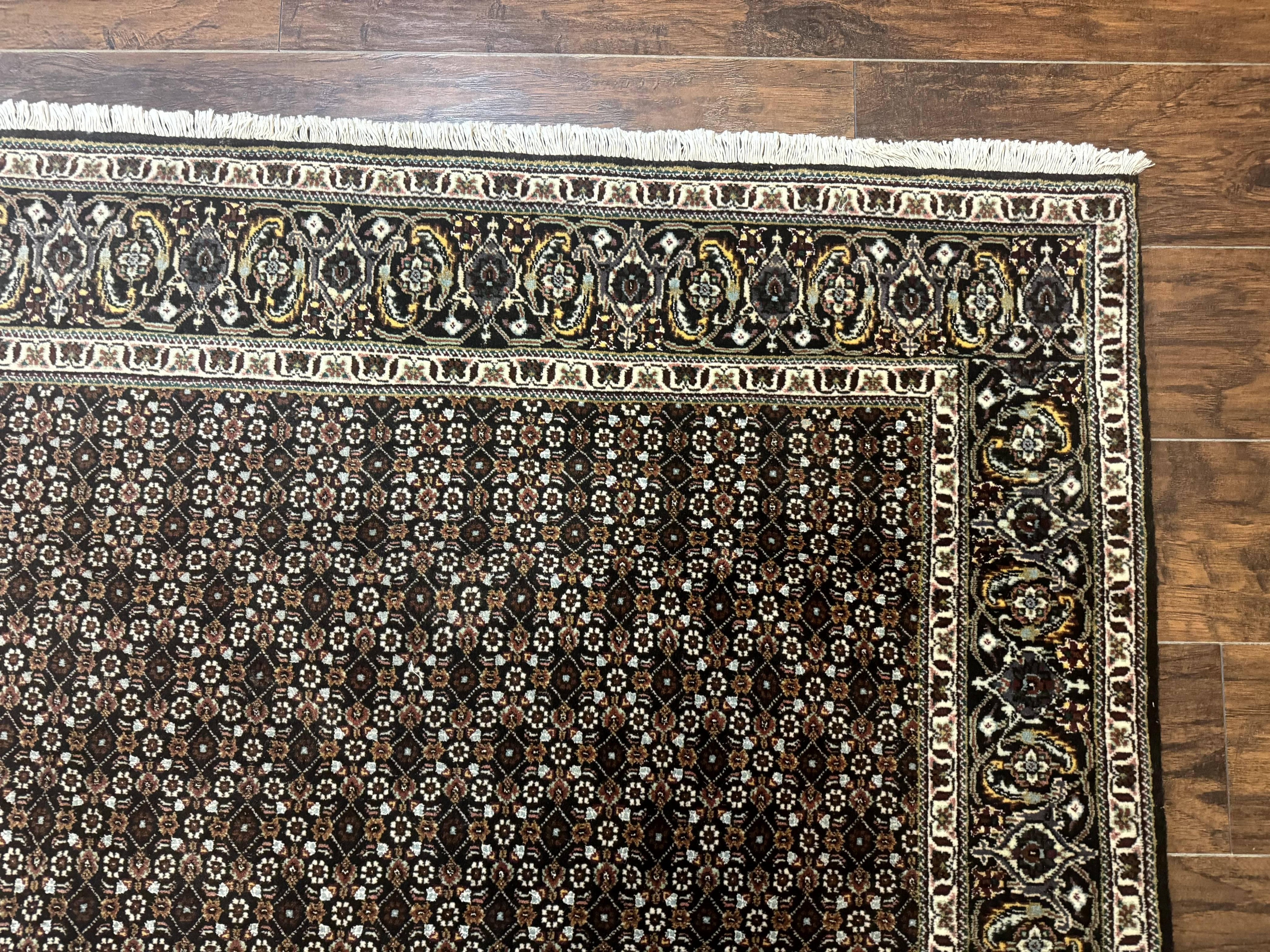 Persian Tabriz Rug 5x7, Black, Allover Pattern