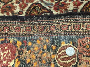 Antique Persian Kurdish Senneh Rug 4.6 x 6.5, Repeated Paisely Boteh Design, Handmade