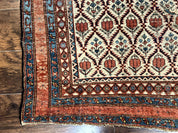 Antique Caucasian Rug 4x6, Hand Knotted Wool Carpet, Shirvan Rug