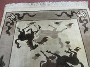 4' X 6' Modern Tibetan Nepal Art Deco Chinese Hand Knotted Wool Rug Horses Nice