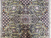 5x8 Indian Kashmiri Silk Rug with Gold Threads