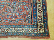 3' 8" X 11' Antique Handmade Turkish Wool Rug Veg Dye Runner Nice Rusted Red