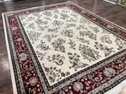 Karastan Rug 8.6 x 11.6, English Manor #2103, Ivory Floral Sarouk, Wool Karastan Carpet, Large Karastan Area Rug, Traditional Karastan Rug