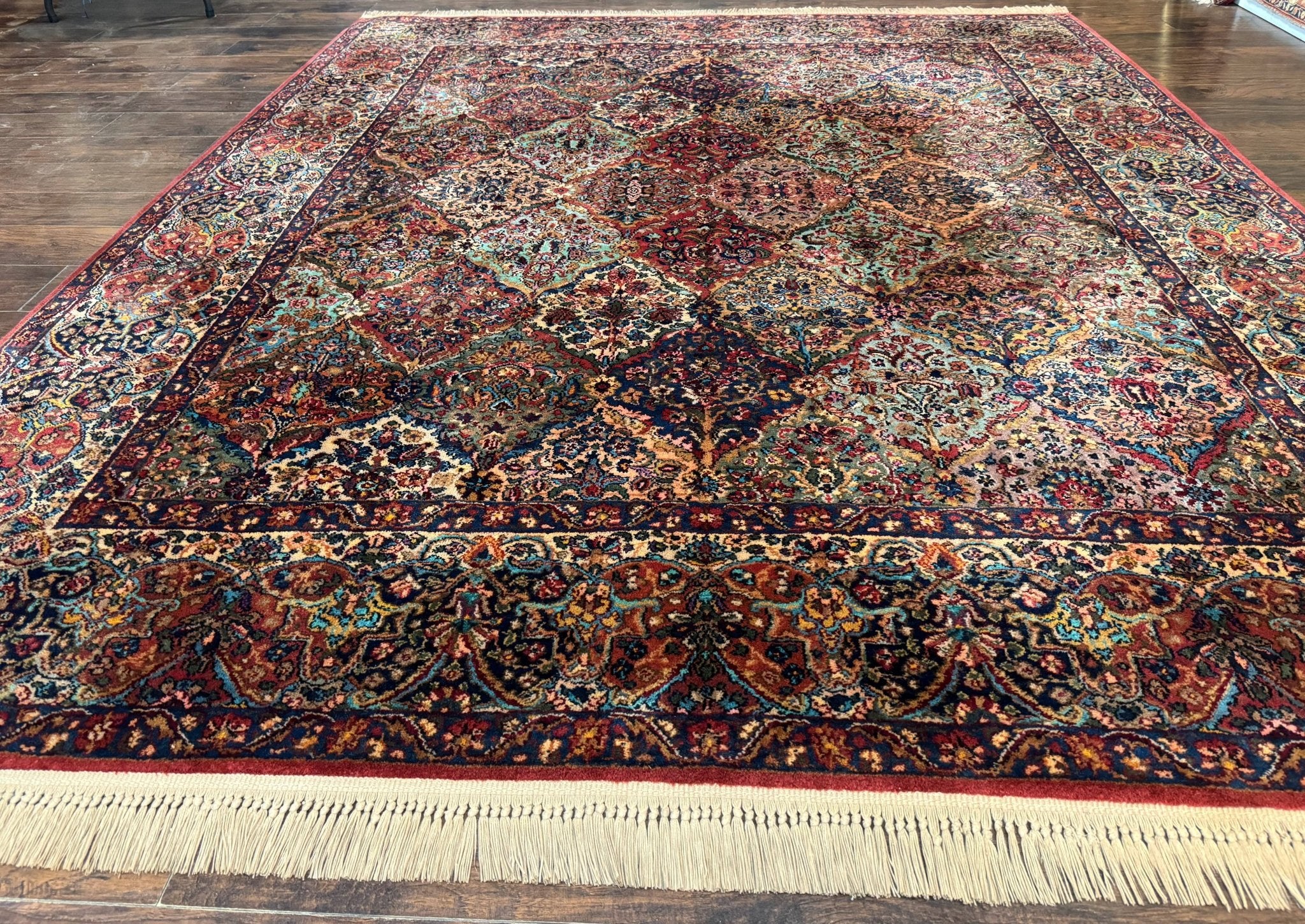 8.8 x 10.6 Karastan Rug, Multicolor Panel Kirman Rug 717, Vintage, Original 700 Series, Wool - Jewel RugsShopify CollectiveHUNTEDFOX - 8.8 x 10.6 Karastan Rug, Multicolor Panel Kirman Rug 717, Vintage, Original 700 Series, Wool