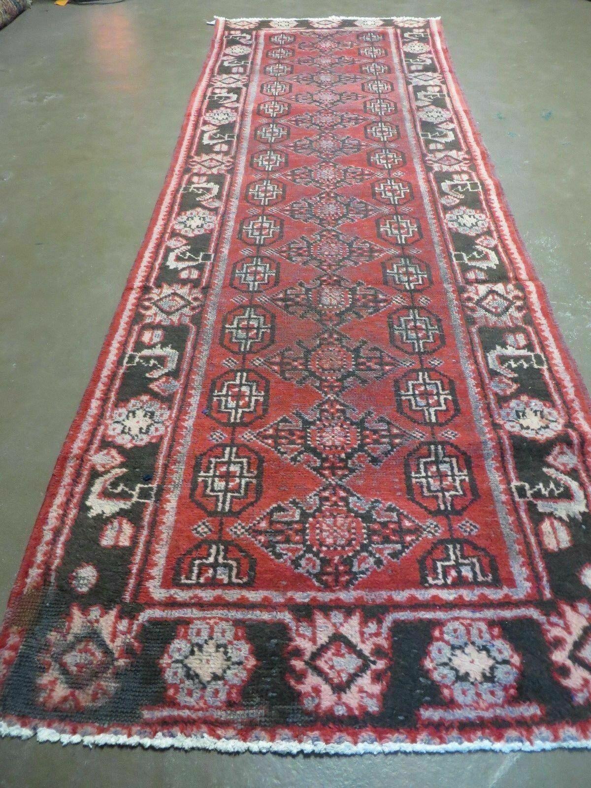 3' X 10' Antique Handmade Afghan Wool Rug Runner Veg Dye Nice