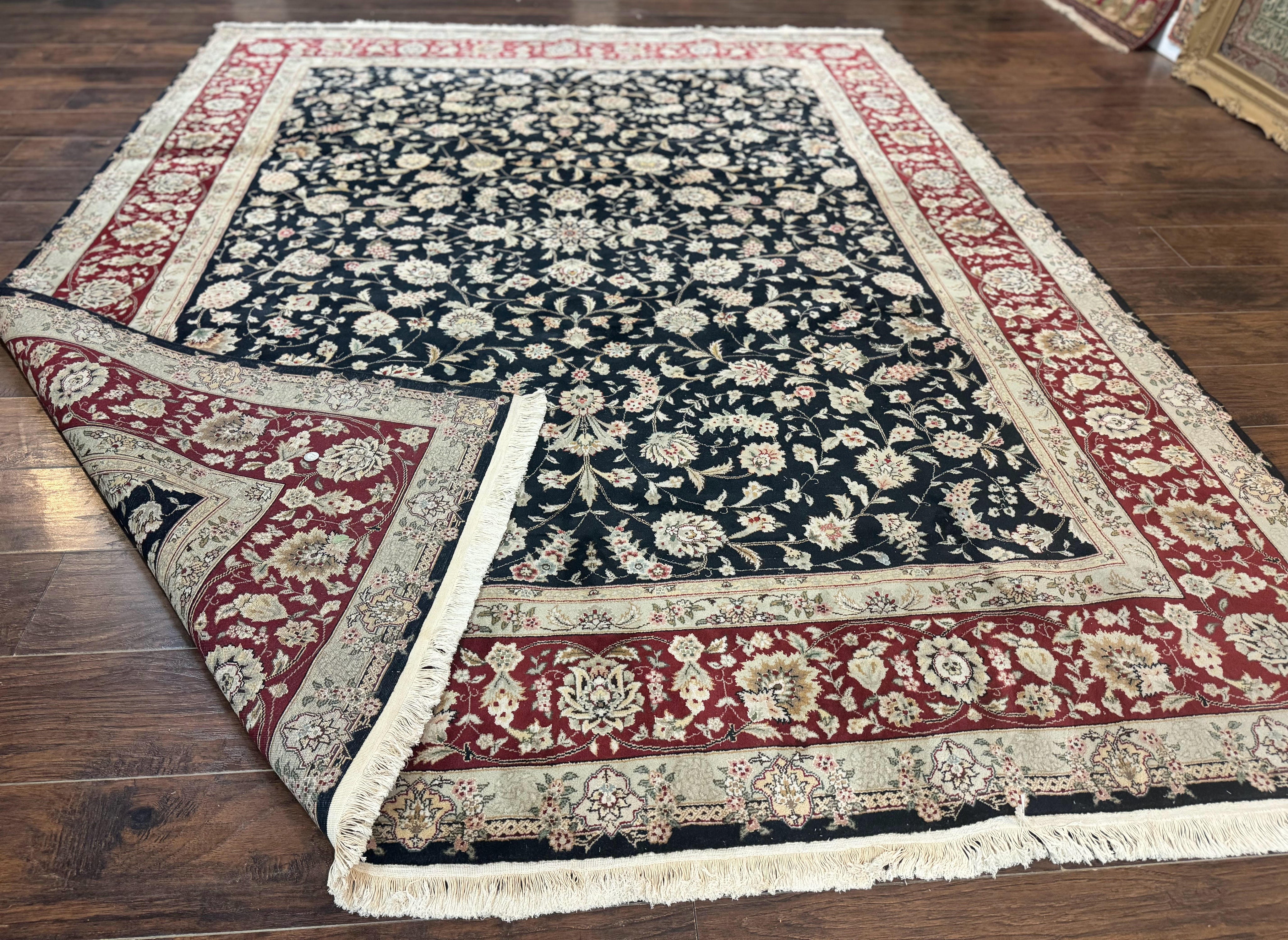 Black Pak Persian Rug 8x10, Floral Allover