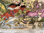 Persian Tabriz Pictorial Rug 5x3, Hafez Poetry In Border, Very Fine Hand Knotted Carpet, Wall Hanging Wool Oriental Carpet 3x5, Highly Detailed