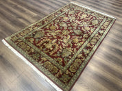 Indo Persian Mahal Rug 4x6, Floral Allover Pattern, Maroon