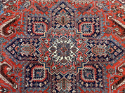 Antique Persian Heriz Rug – 11x16 Palace Size, Geometric Medallion, 1920s
