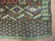 Antique Turkoman Ensi Wool Rug 4x5