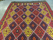 6' X 13' Antique Turkish Kilim Handmade Flat Weave Wool Rug Veg Dye