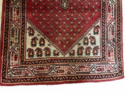 4 X 6.5 Antique Handmade Wool Rug Paisley Boteh Design Tribal Rug Red Ivory