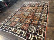 Persian Bakhtiari Tribal Rug 7x10, Panel Design, Semi Antique