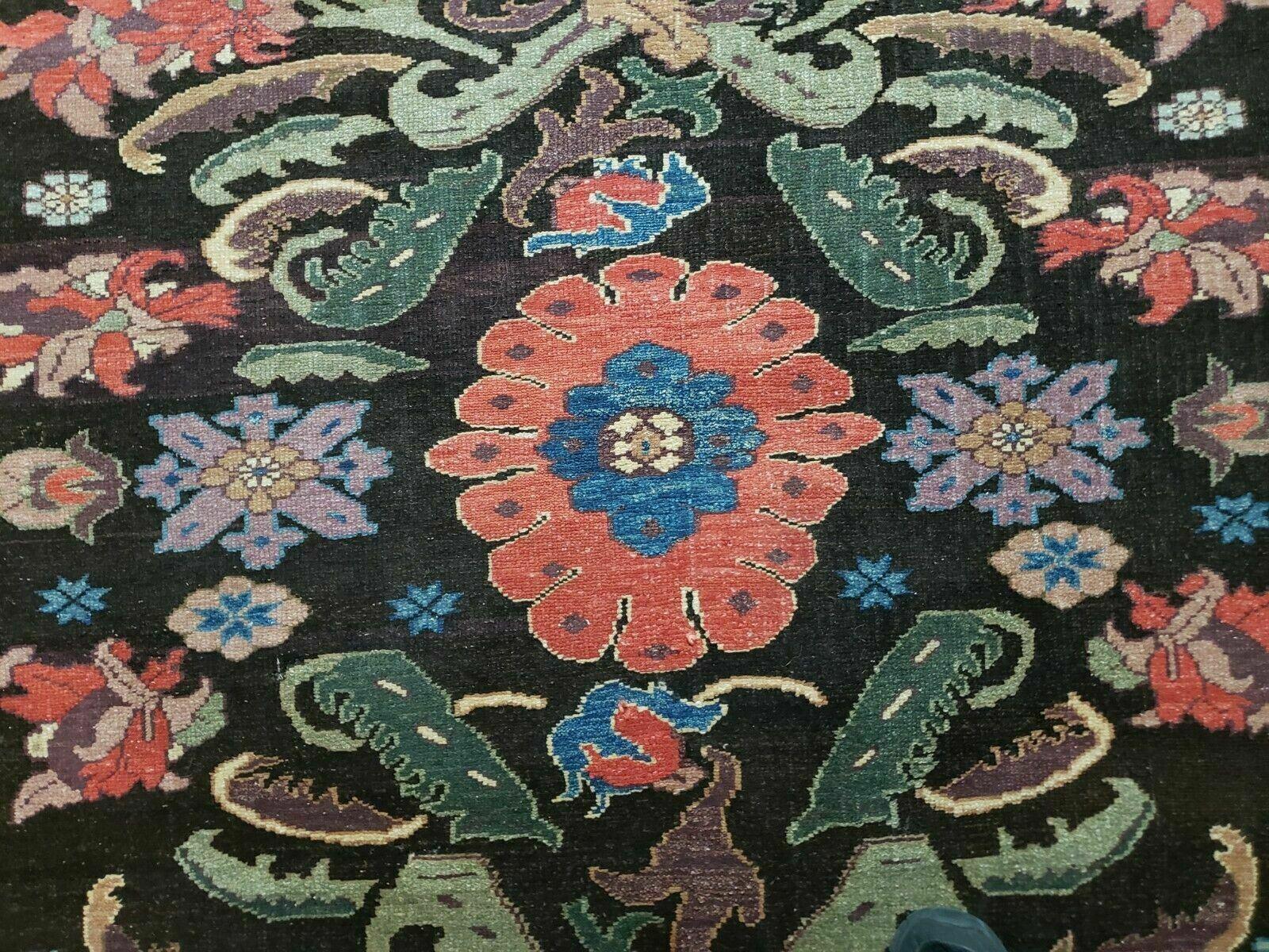 4' 5" X 16' 1" Antique Karabagh Caucasian Rug Handmade Wool Carpet Organic Dye