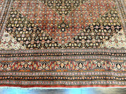 Rare Antique Persian Tabriz Rug 9x12, Red, Handmade, Wool