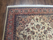 4x6 Handmade Top Quality Pakistani Floral Wool Rug Veg Dyes Carpet Beige Salmon