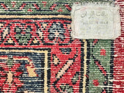 Antique Persian Hamadan Tribal Rug 8x10, Red and Ivory, Medallion Rug, Wool Handmade Carpet