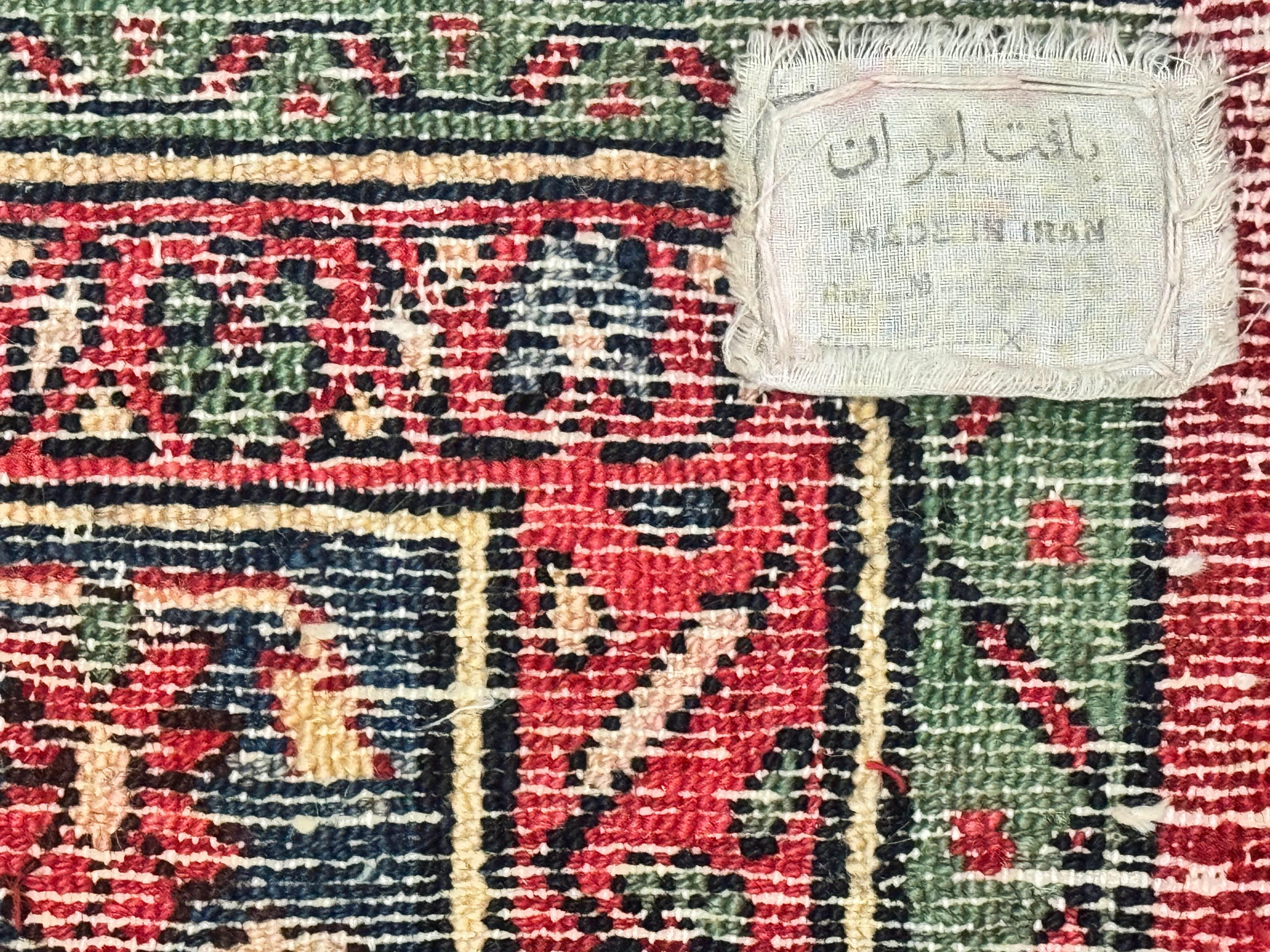 Antique Persian Hamadan Tribal Rug 8x10, Red and Ivory, Medallion Rug, Wool Handmade Carpet