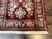 Indo Persian Kerman Rug 4x6, Burgundy, Floral