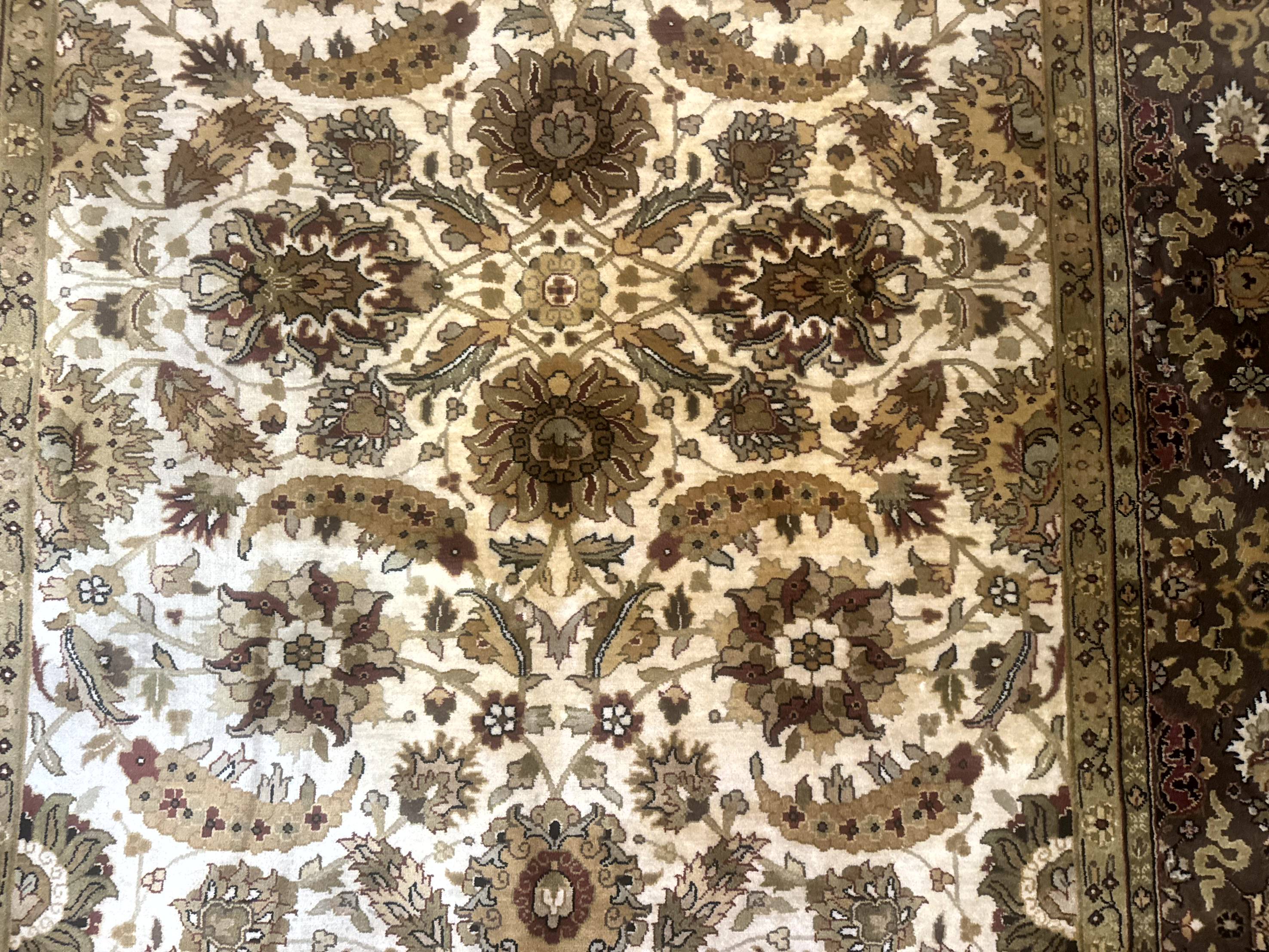 Indo Persian Mahal Rug 8x10, Floral Traditional Wool Oriental Carpet