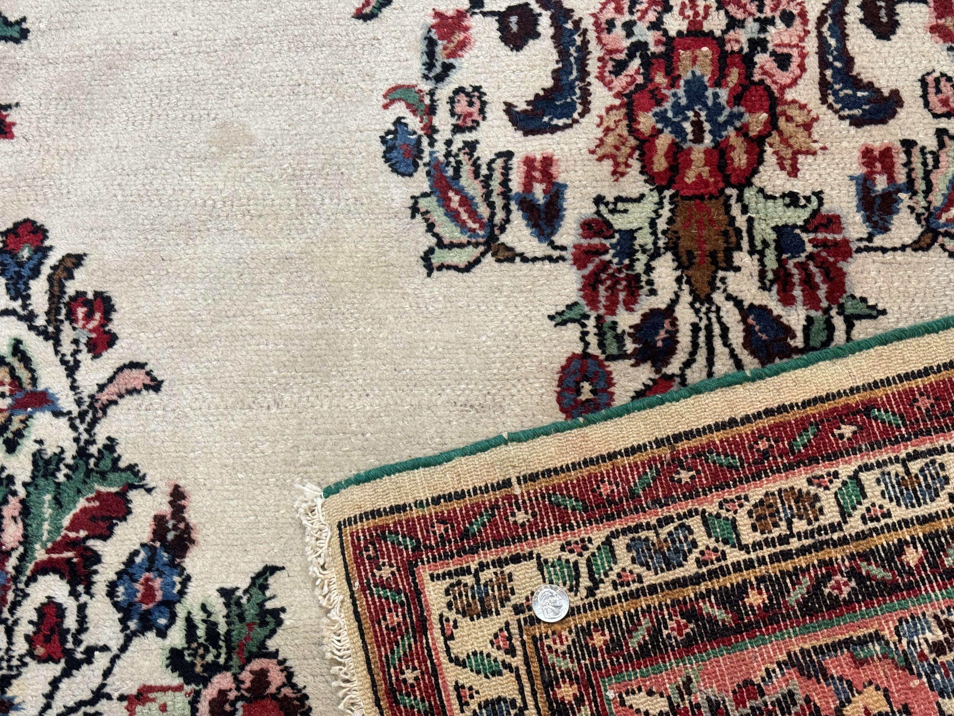 Palace Size Persian Rug 10 x 21 ft, Antique Hamadan Bibikabad Carpet, Handmade Antique Wool Oversized Rug, Ivory, Semi Open Field