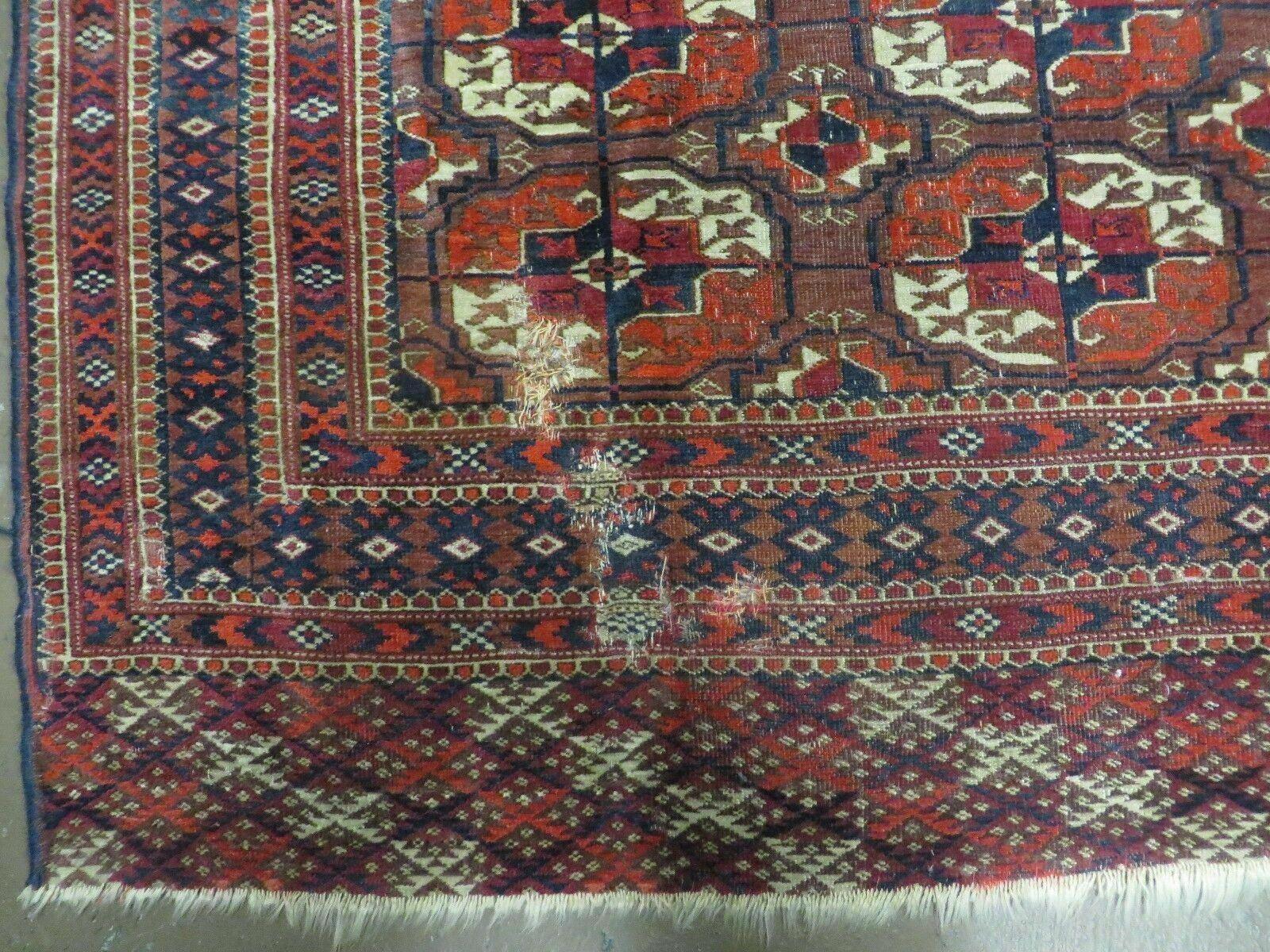 6' X 10' Antique Handmade Bokhara Turkoman Yamud Wool Rug Carpet NICE # 61