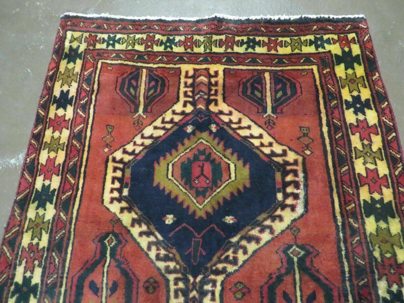 3' 4"X 7' Antique Handmade Turkish Wool Rug Organic #101