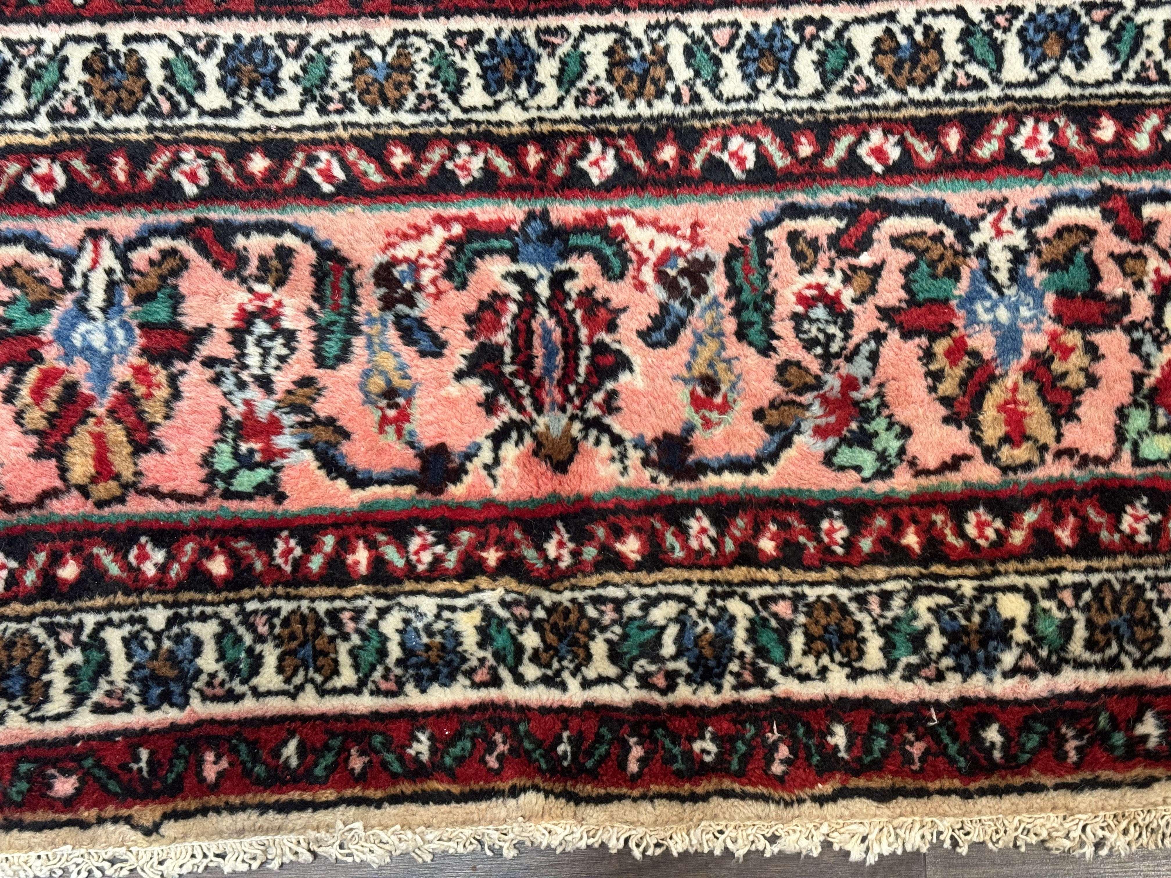 Palace Size Persian Rug 10 x 21 ft, Antique Hamadan Bibikabad Carpet, Handmade Antique Wool Oversized Rug, Ivory, Semi Open Field