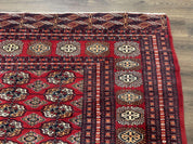Bokhara Rug 9x12, Red Turkoman Rug, Pakistani Rug, Tribal Carpet, Wool Rug, Red Rug