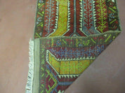 Small Turkish Yastik Rug 1.9 x 2.10, Antique Handmade Oushak Carpet