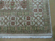 8' 5" X 12' Handmade India Agra Floral Oriental Wool Rug Tea Washed Carpet Nice