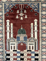 Small Pakistani Bokhara Prayer Rug 2.7 x 4