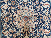 Semi Antique Fine Persian Nain Rug, Ivory & Blue, Wool with Silk Accents, 3'9" x 6'2"