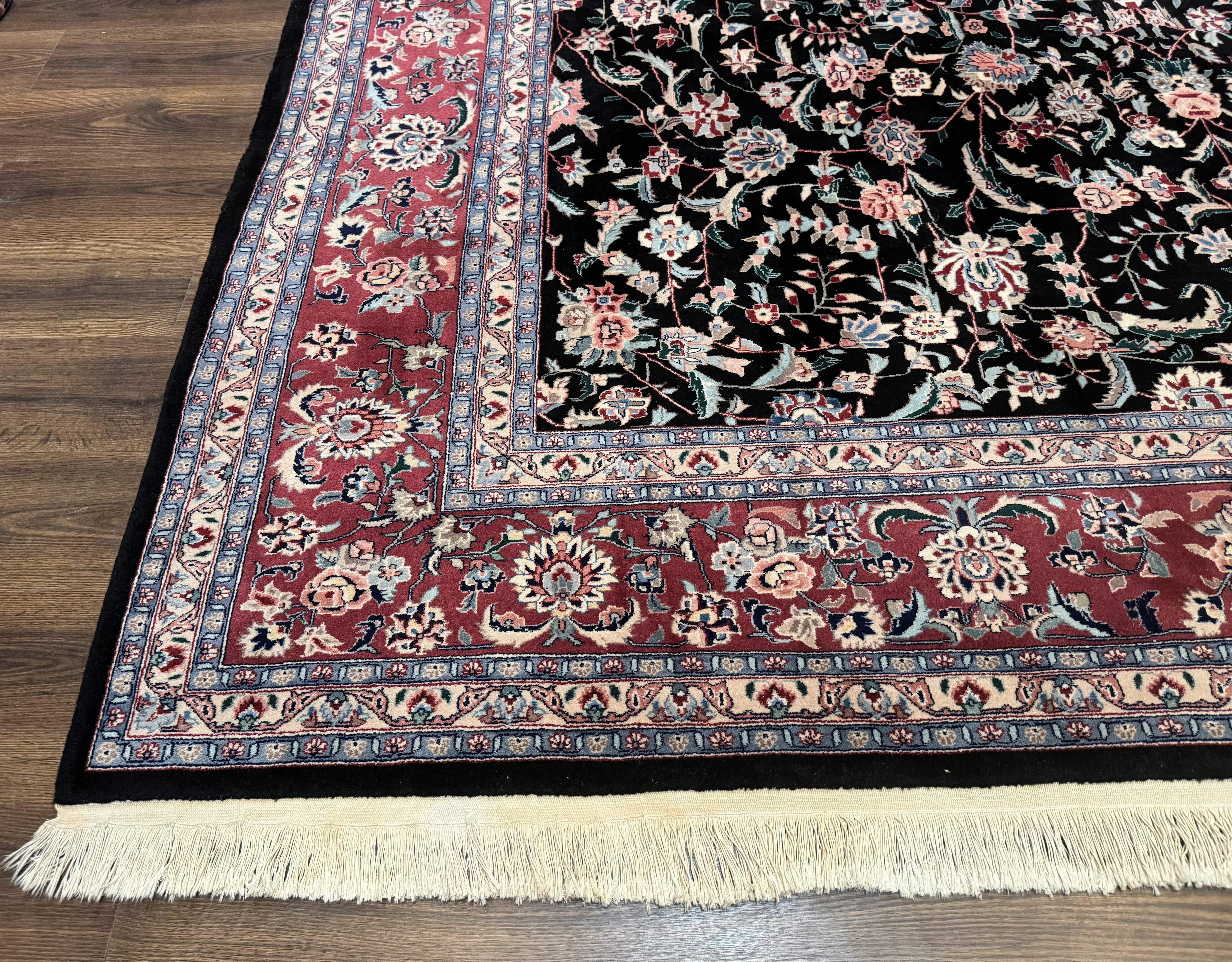 Large Sino Persian Rug 10x15, Floral Allover, Hand Knotted Wool Carpet, Fine