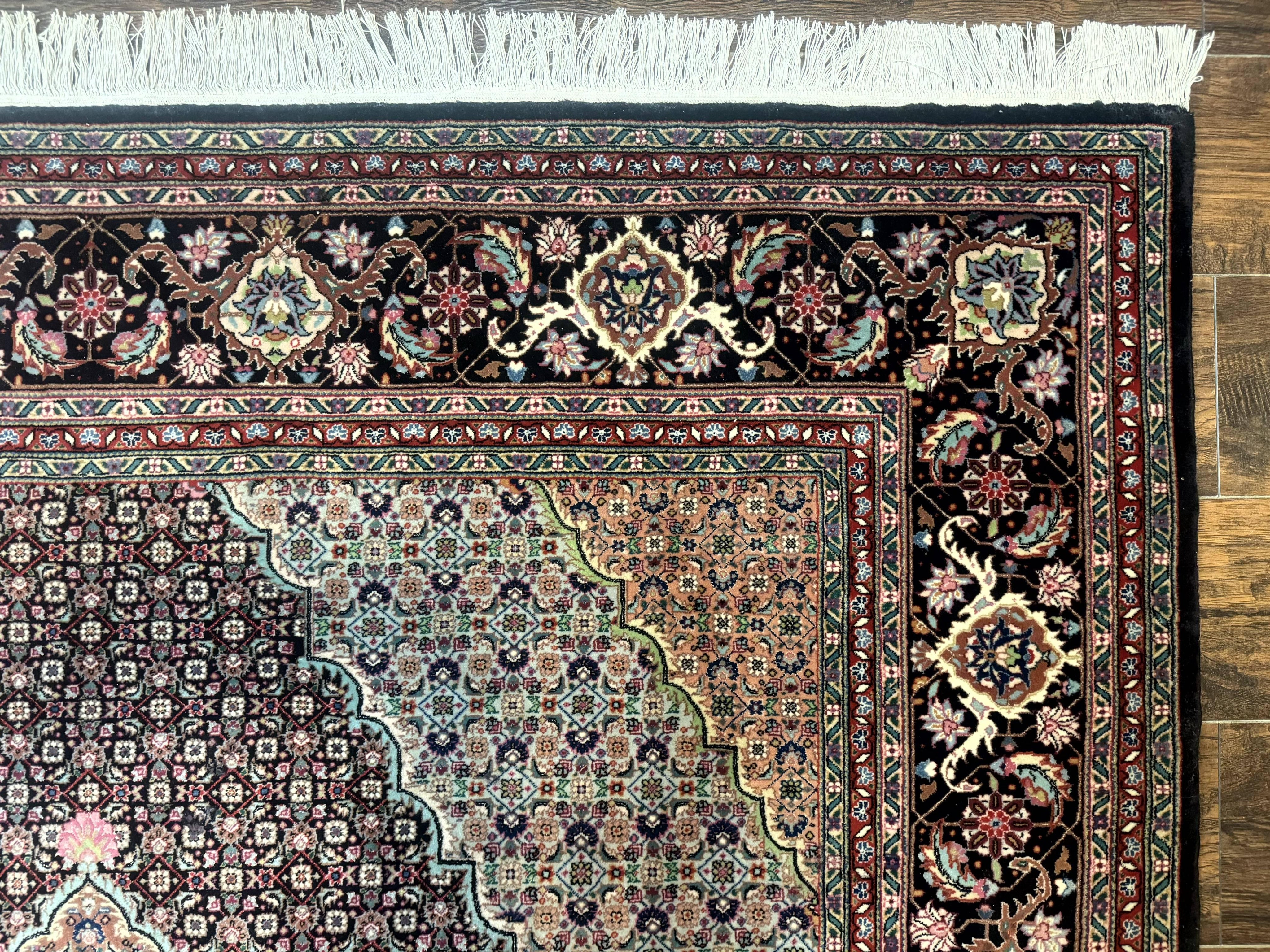 Sino Persian Rug 6x9, Herati Very Fine 400 KPSI, Black