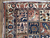 Antique Persian Bakhtiari Rug circa 1920s, Kheshti Panel Design, Wool, Hand-Knotted, 5'3" x 10'