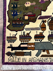 Small Afghan War Rug, Collectible, Wool