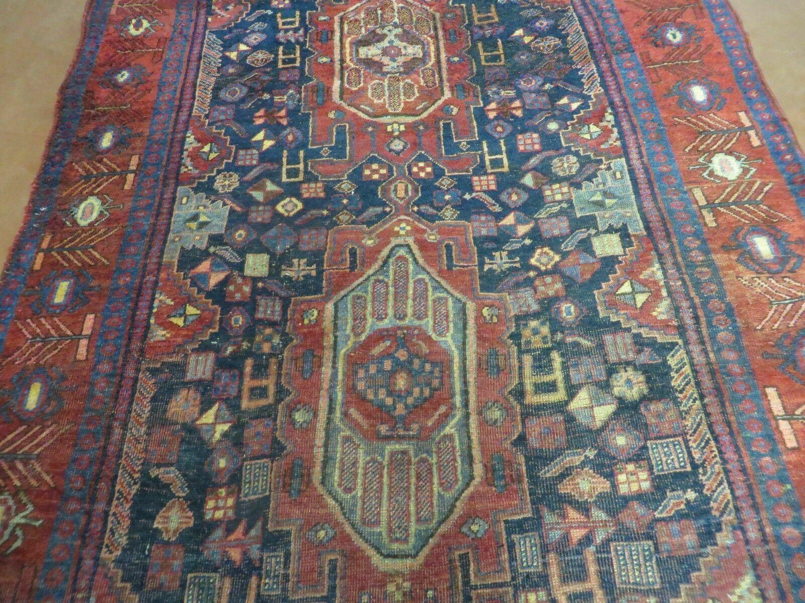4' X 10' Antique Handmade Turkish Floral Tribal Oriental Wool Rug #627