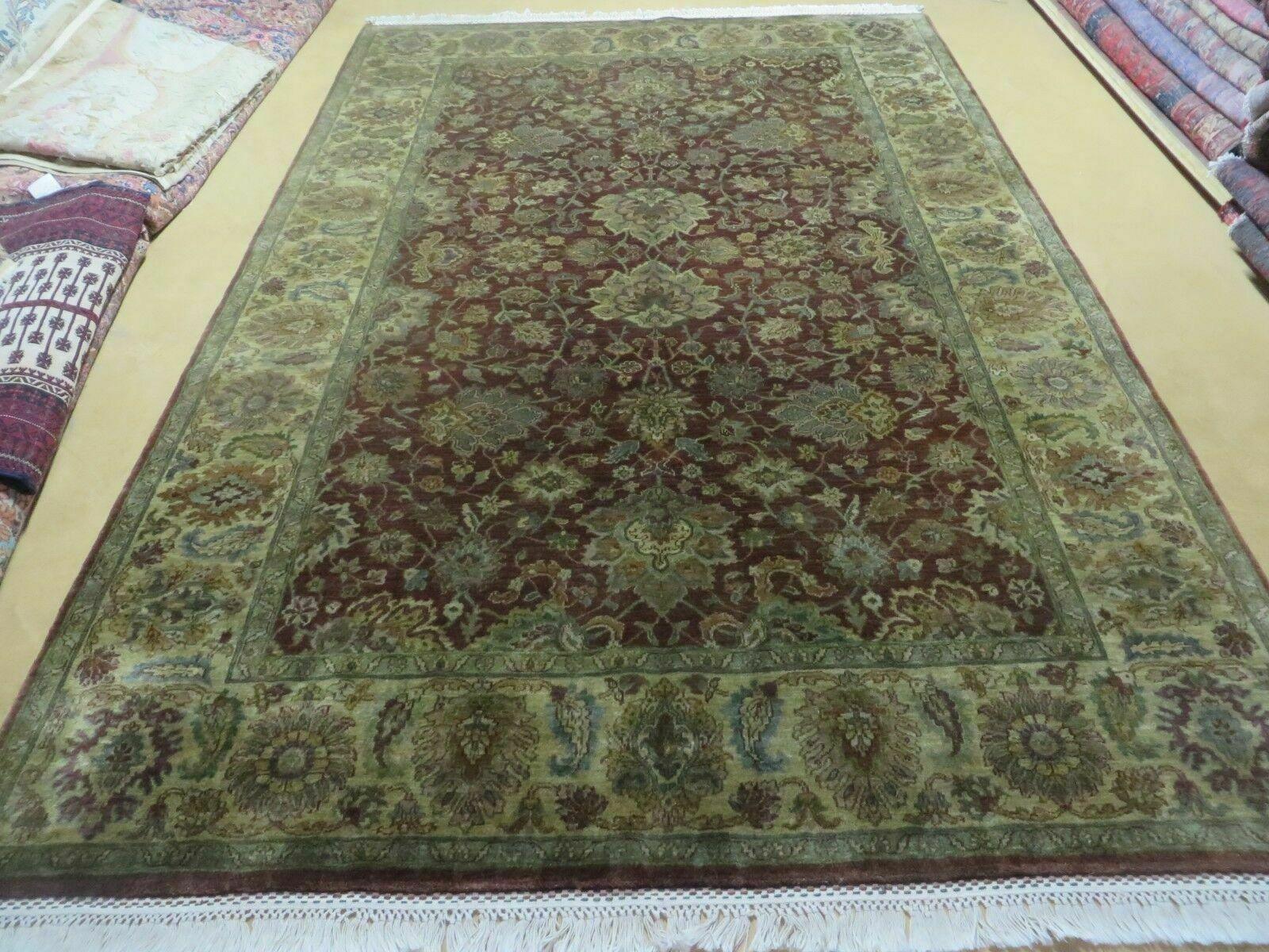 6' X 9' Handmade India Floral Oriental Wool Rug Carpet Tea Wash Red Hand Knotted