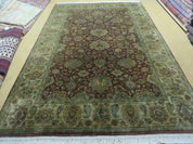 6' X 9' Handmade India Floral Oriental Wool Rug Carpet Tea Wash Red Hand Knotted