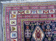 Oversized Persian Shiraz Tribal Rug 13x19, Palace Sized Oriental Carpet, Handmade Hand-Knotted X Large Rug, Red Blue Cream, Allover Herati Pattern